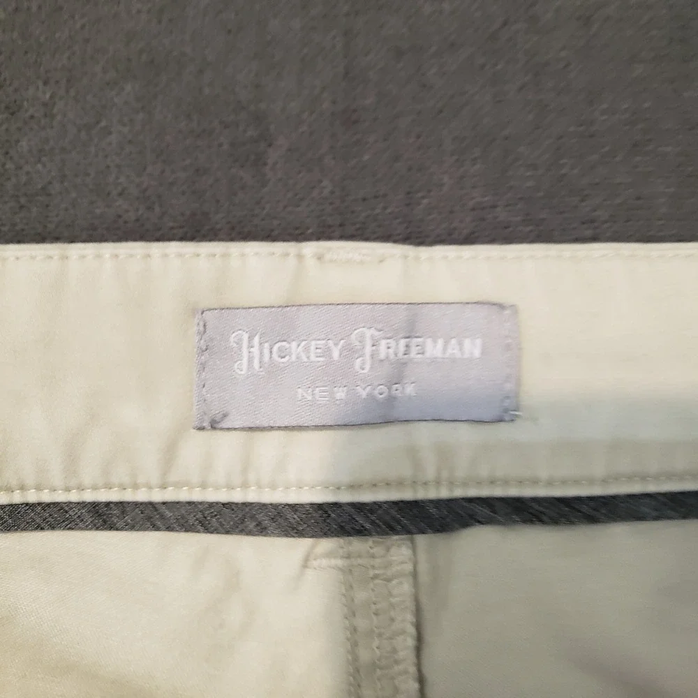Hickey Freeman Chino Pants Mens 33x32 Tan Cotton‎ Spandex Stretch Straight Leg